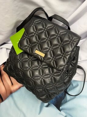 (new+tag) Kate Spade Quilted Black Leather Backpack Marley Astor Court